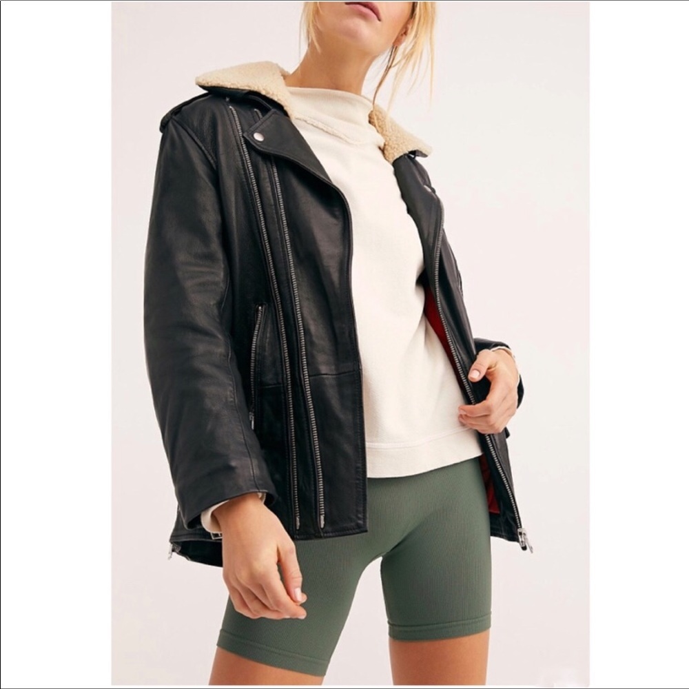 Free People Seamless Rib Bike Short Army Green M/L